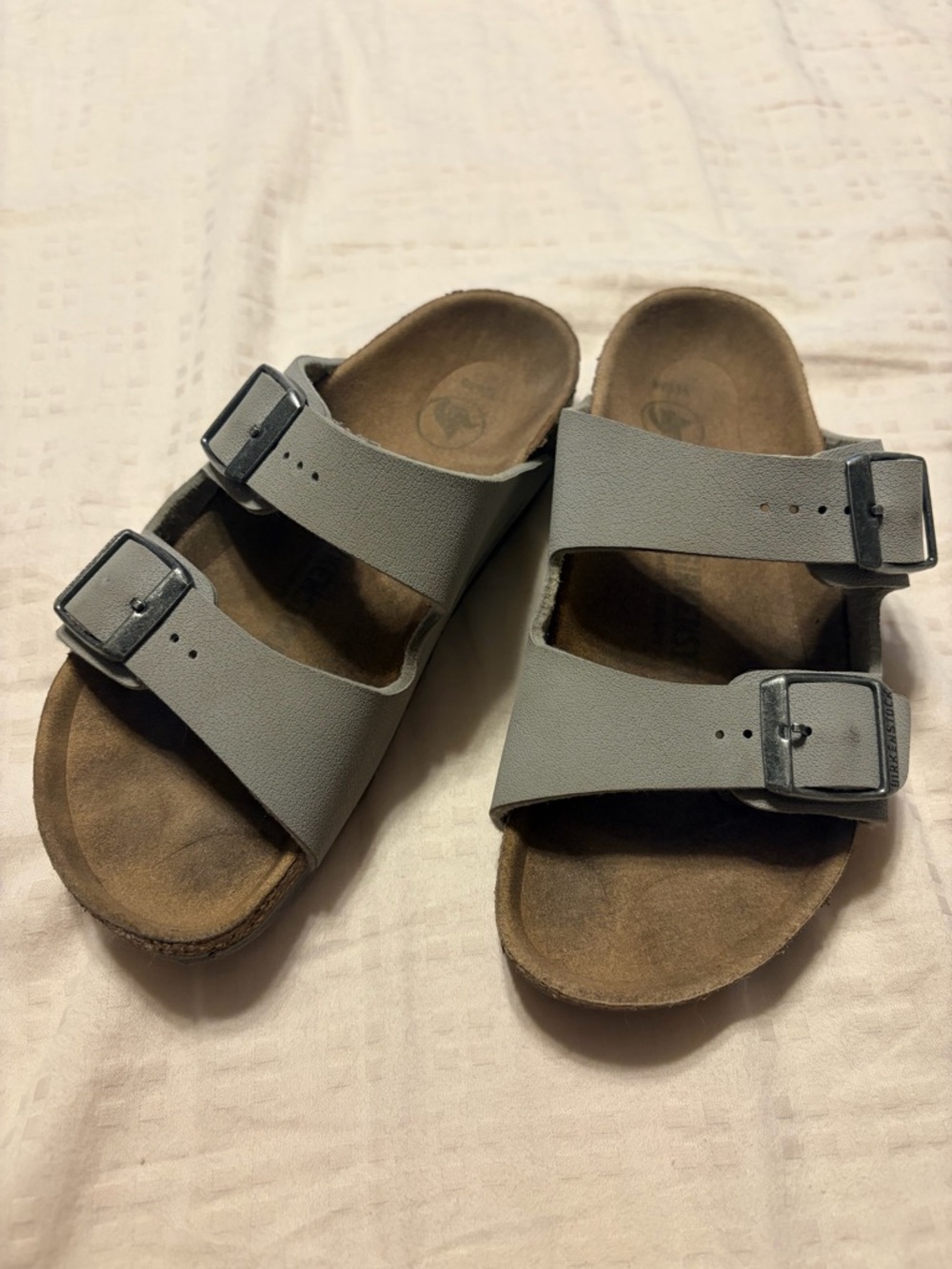Kids Birkenstock Vegan Leather Gray Sandals